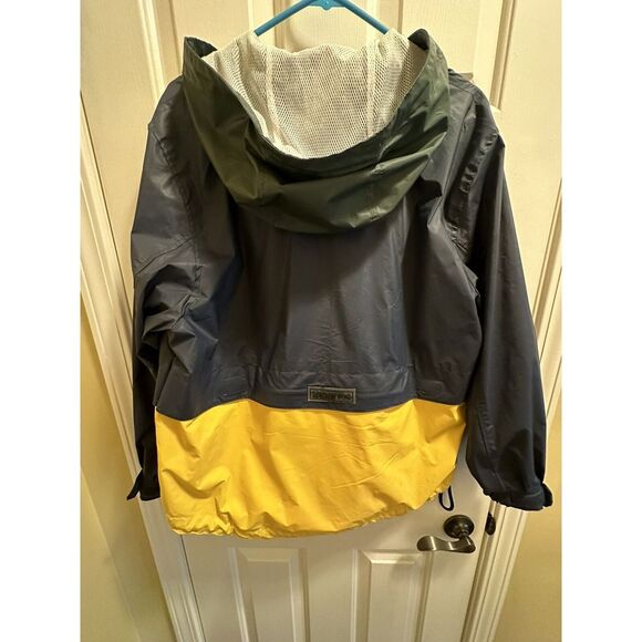 London Fog Yellow/Green/Blue Rain Jacket with Pockets Size M Rain Coat - Picture 2 of 6